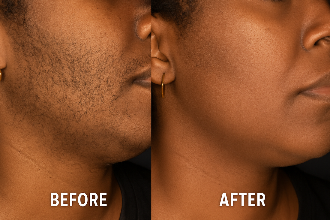 Applying Hydrateology cream on upper lip